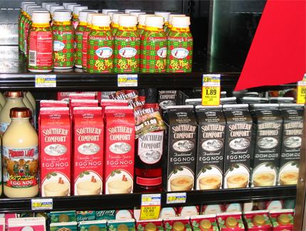 Southern comfort egg nog cartons in store